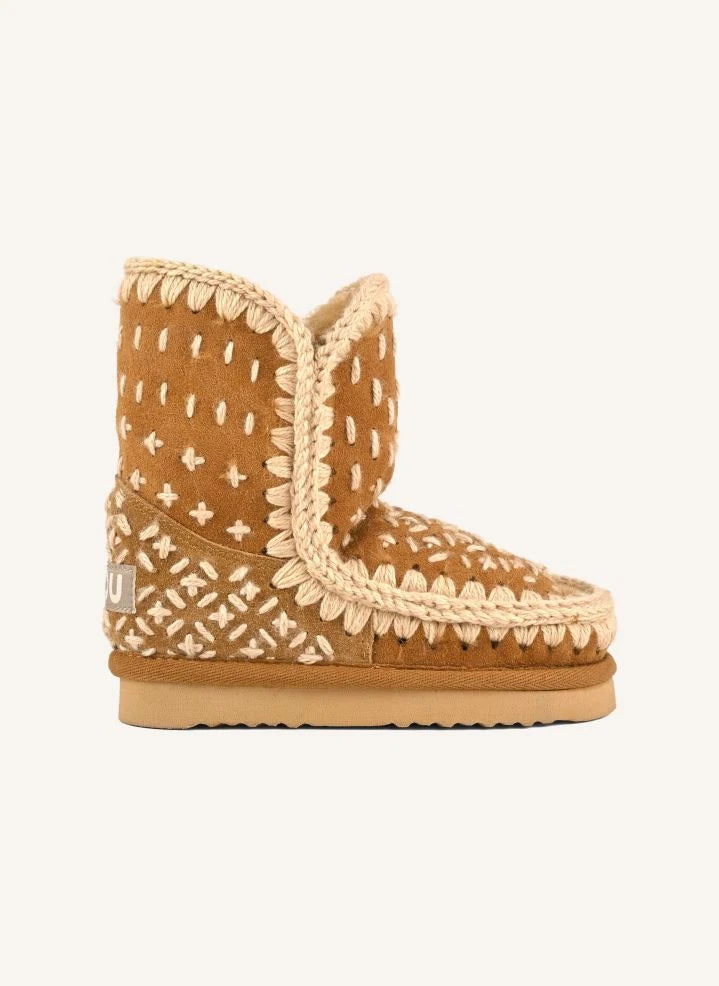 Mou - Eskimo Sashiko Botlar | Cognac
