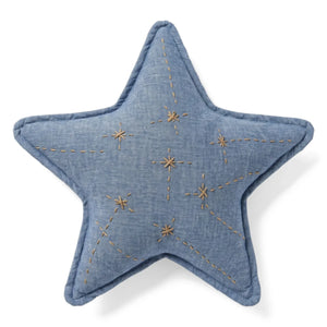 Editions Aimable - Ferdinand cojín estrella | Chambray azul
