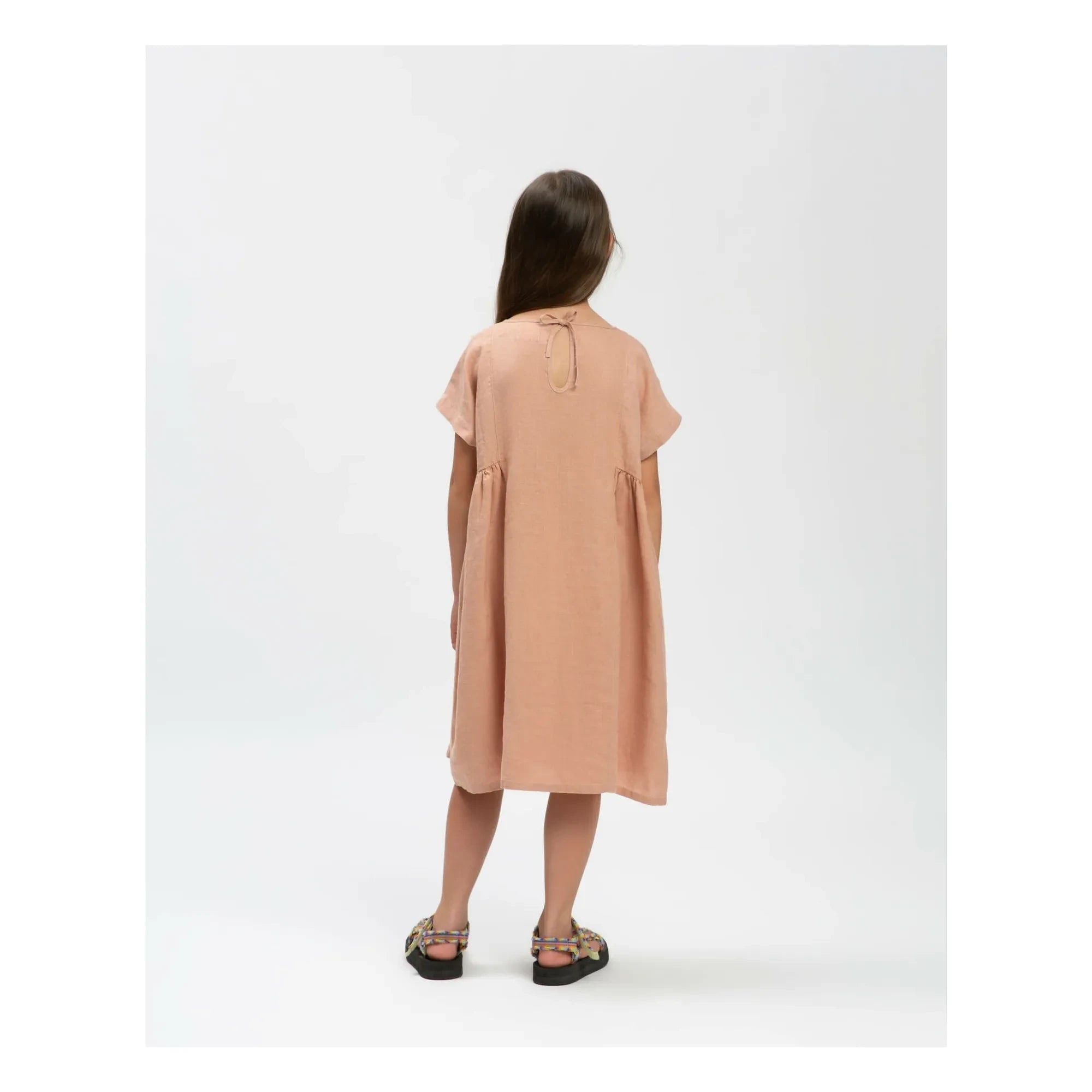 Matona - Vestido de lino | Rosa empolvado