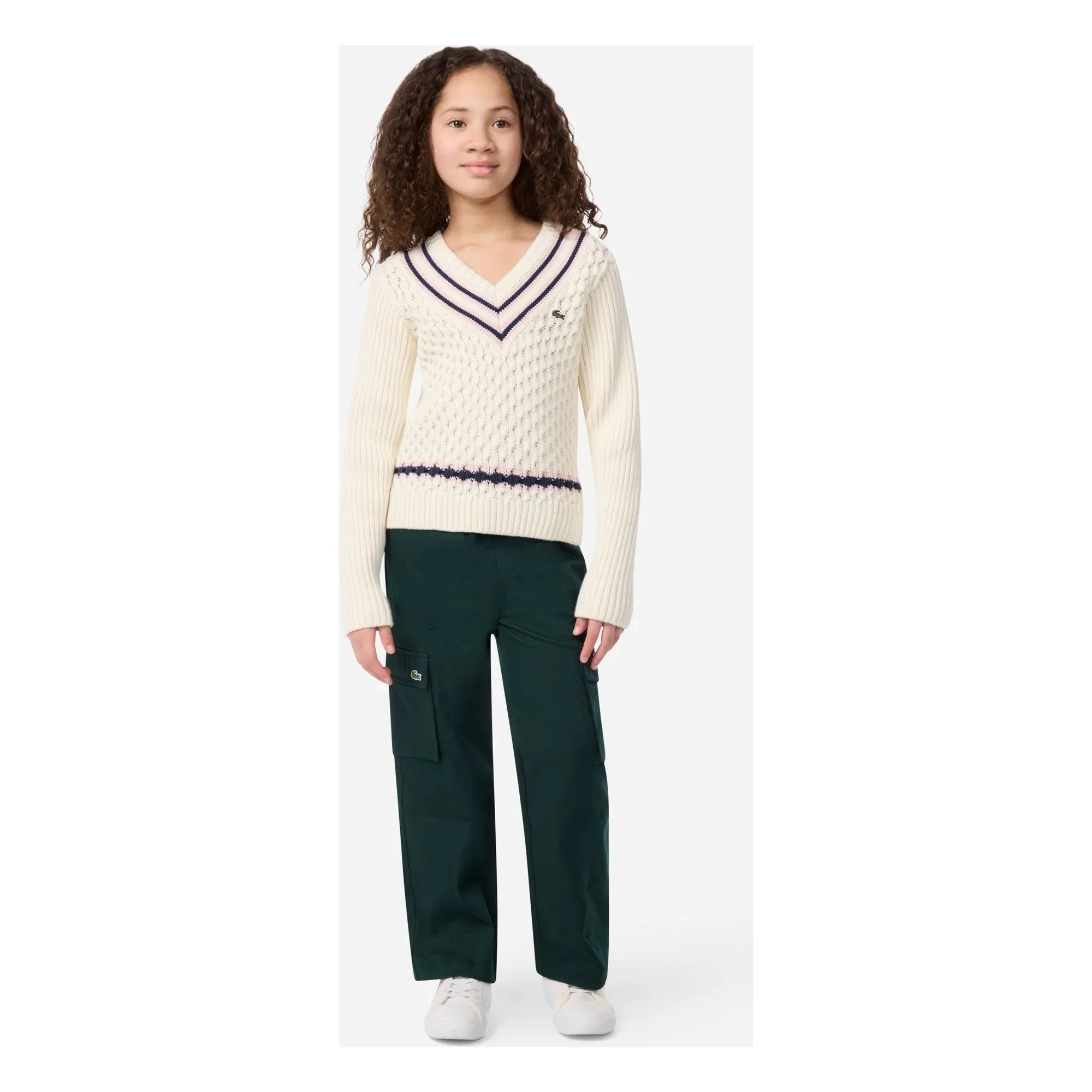 Lacoste – Pullover aus Bio-Baumwolle mit Zopfmuster | Ecru