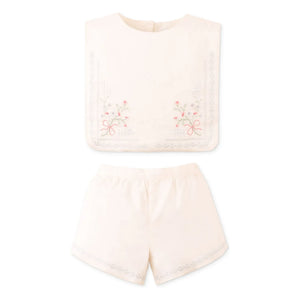 Gingersnaps - Sharpay Leinen-Oberteil und Shorts-Set | Ecru