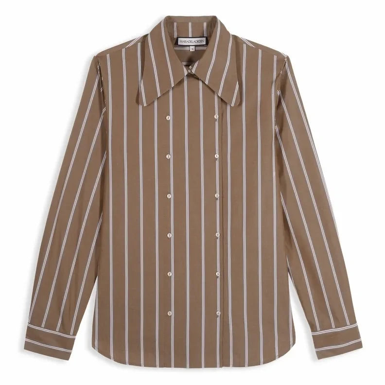Maria de la Orden - Camisa de algodón Bailey | Marrón claro