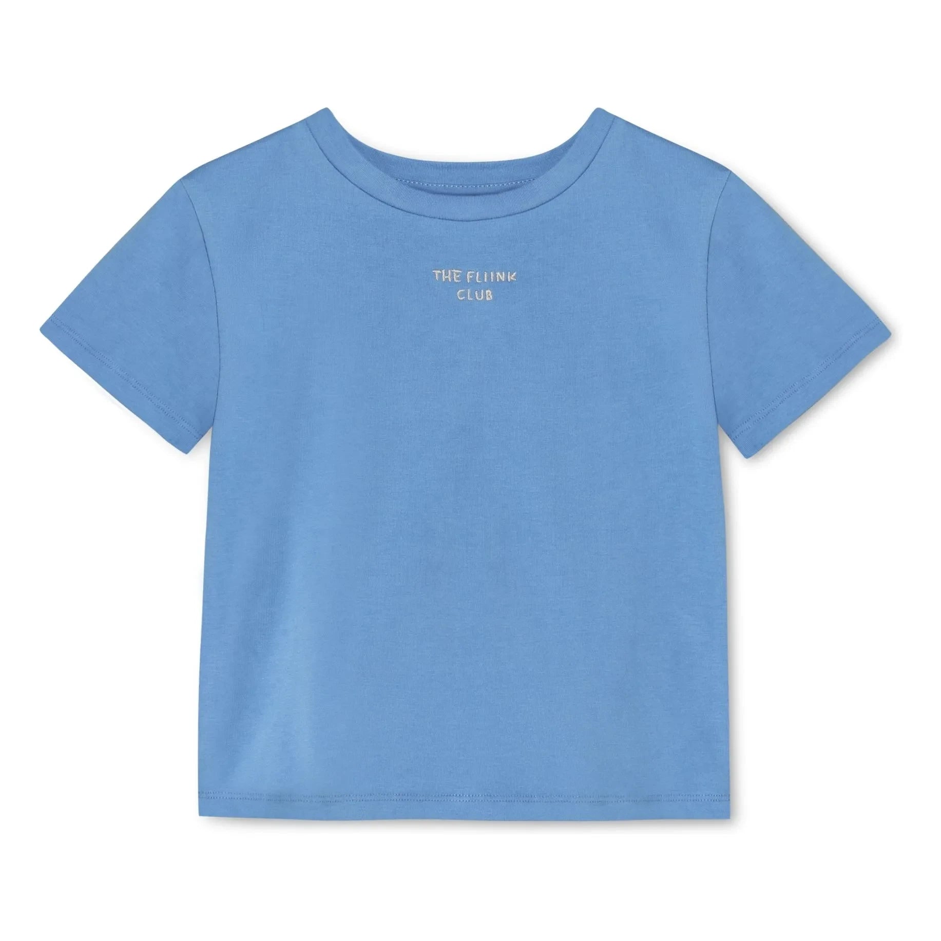 Fliink - Sommer Club organik pamuklu T-shirt | Azure mavi
