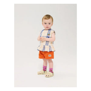 Bobo Choses - Organik pamuklu bebek tartan üst | Ekru