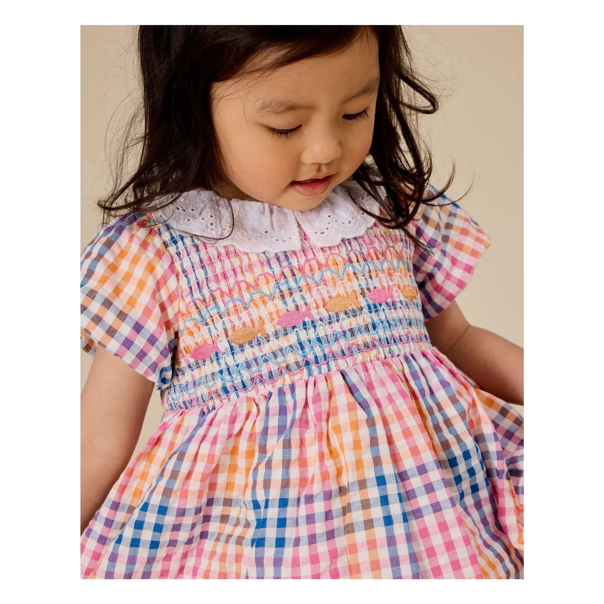Goldie + Ace - Plissiertes Kleid Carreaux | Blau