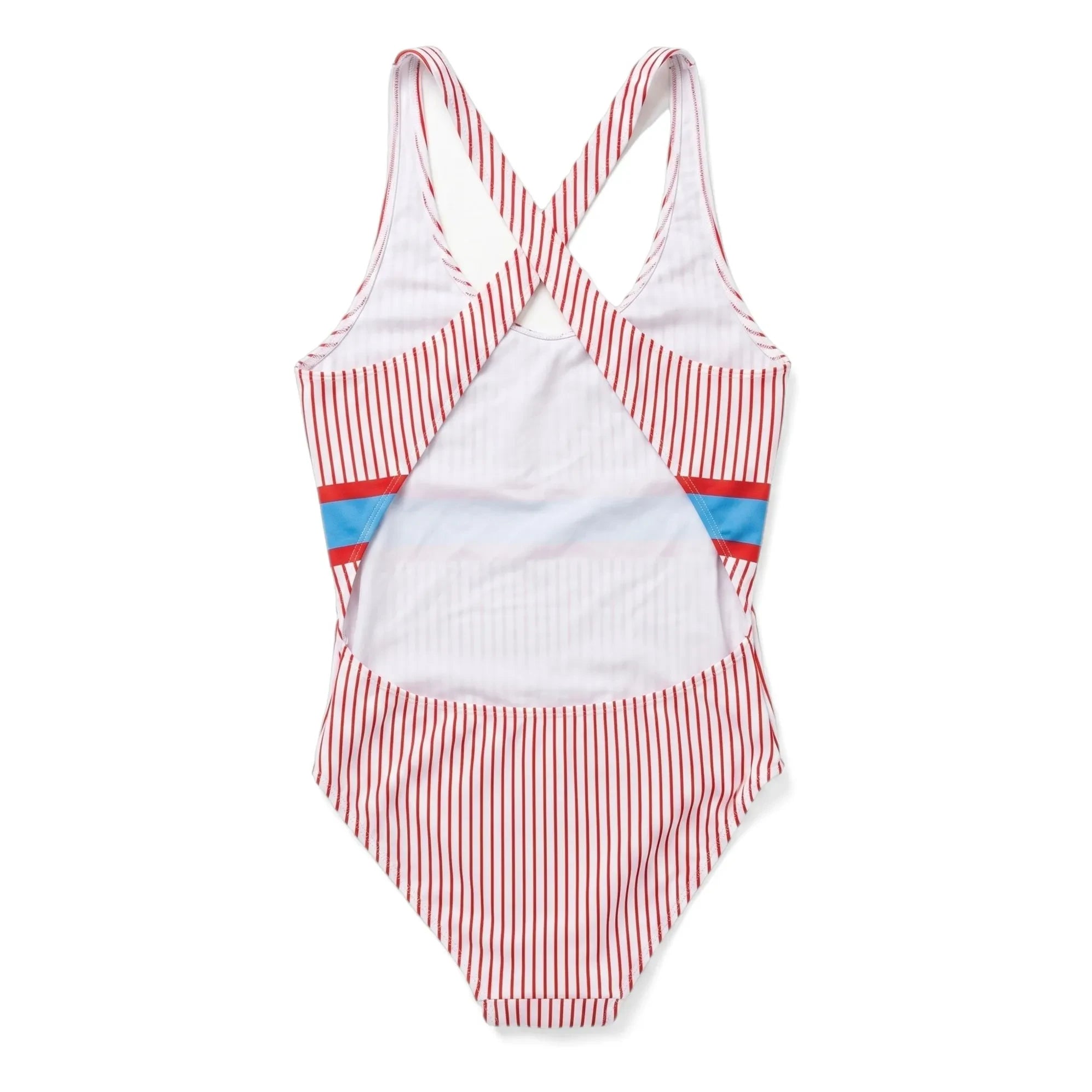 Finger in the nose - Olivia Backless Swimsuit, Striped | White