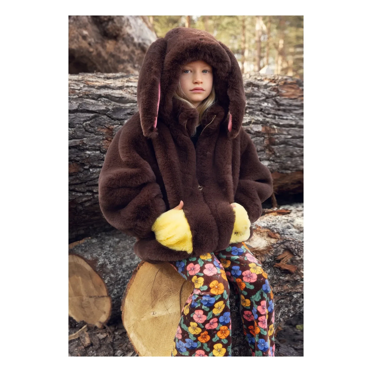Mini Rodini - Blumenmuster-Hose aus Bio-Baumwolle | Schwarz