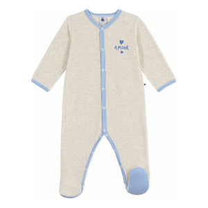 Petit Bateau - Dors Bien Amour organik pamuklu pijama | Heather bej