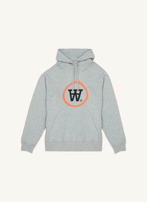 Wood Wood - Ian Organik Pamuk Logolu Kapüşonlu Sweatshirt - Yetişkin Koleksiyonu | Gri