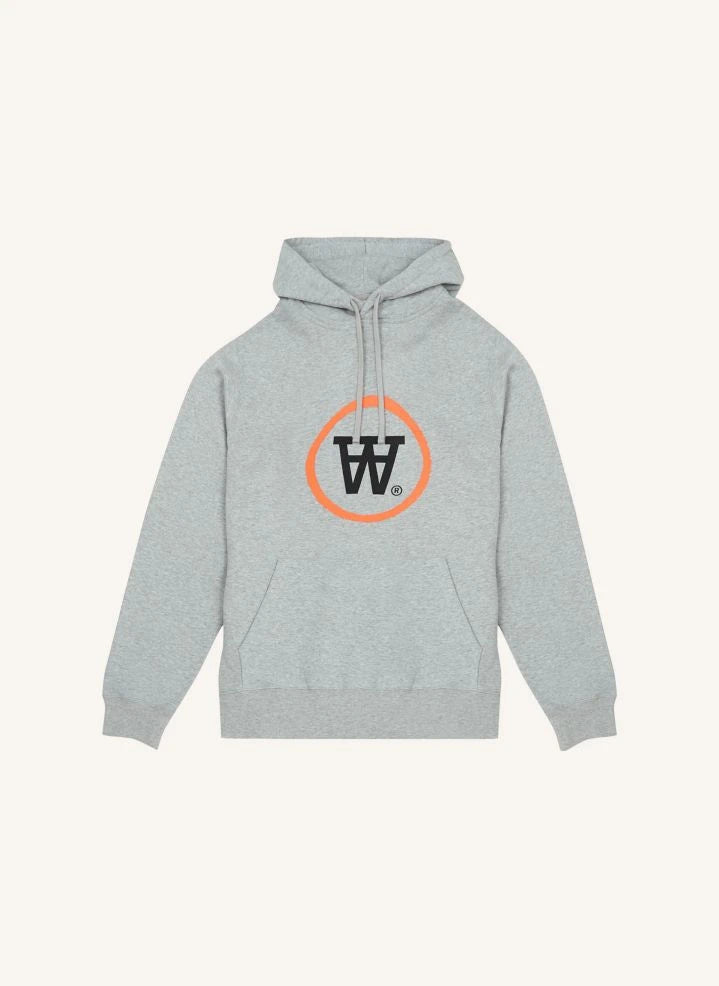 Wood Wood - Ian Organik Pamuk Logolu Kapüşonlu Sweatshirt - Yetişkin Koleksiyonu | Gri