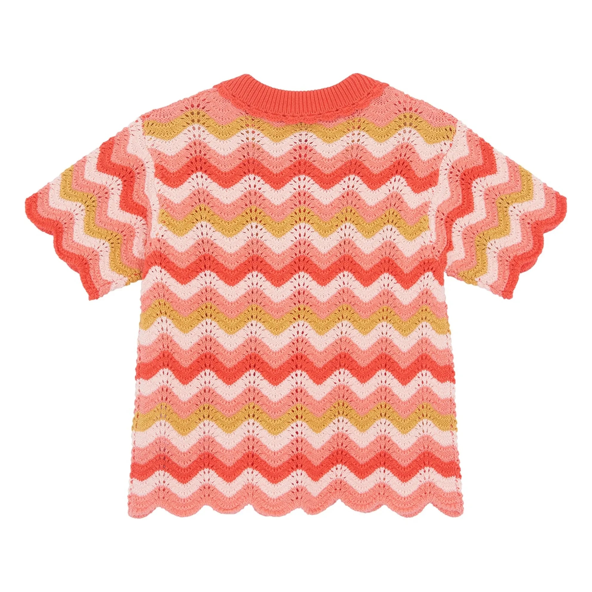 Bonton - Camisa de cuello de ganchillo Ninon | Coral