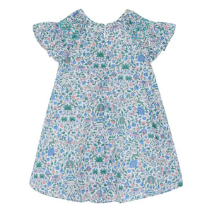 Tartine et Chocolat - Vestido fruncido Liberty para bebé | Blanco