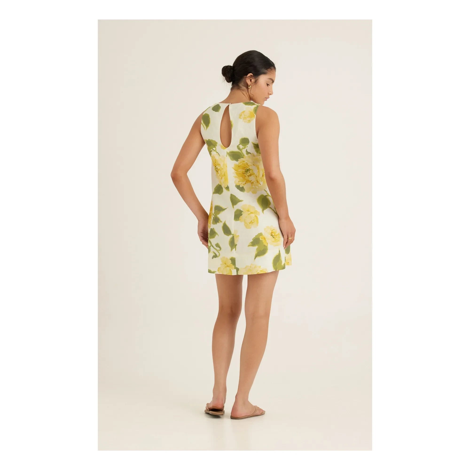 Peony – Leinen-Shiftkleid | Gelb