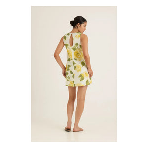 Peony – Leinen-Shiftkleid | Gelb