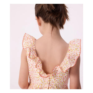 Petit Bateau - Organik Pamuk Poplin Puantiyeli Elbise | Coral
