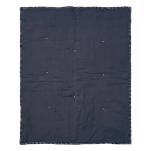 Editions Aimable - Pablo quilted blanket | Night Blue Gauze