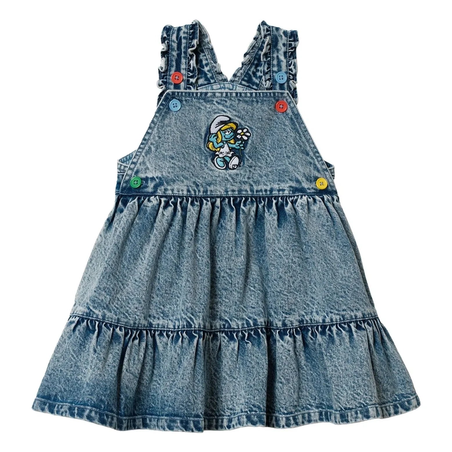 Goldie + Ace - Vestido Vaquero - Goldie + Ace x Pitufos | Azul