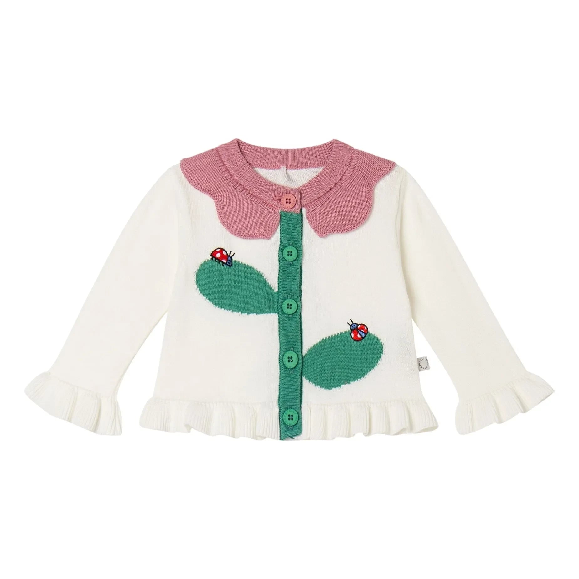 Stella McCartney Kids - Organik Pamuk Çiçekli Hırka | Ivory
