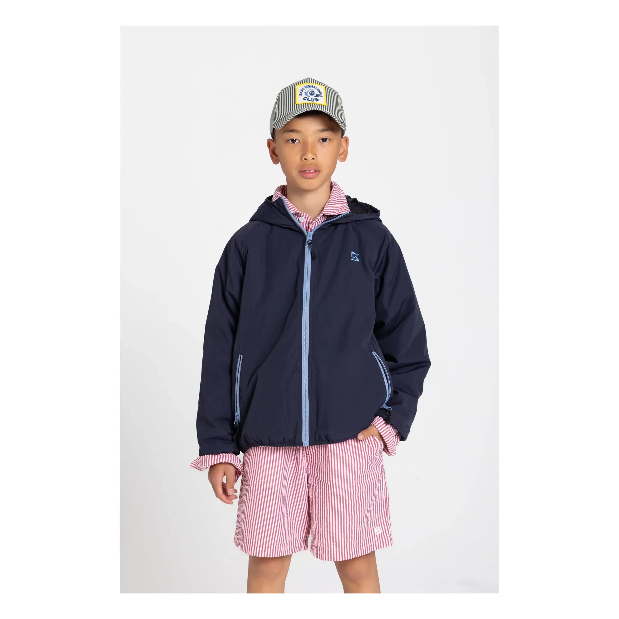 Smallable Kid - Striped Tom Shorts | Cherry Red