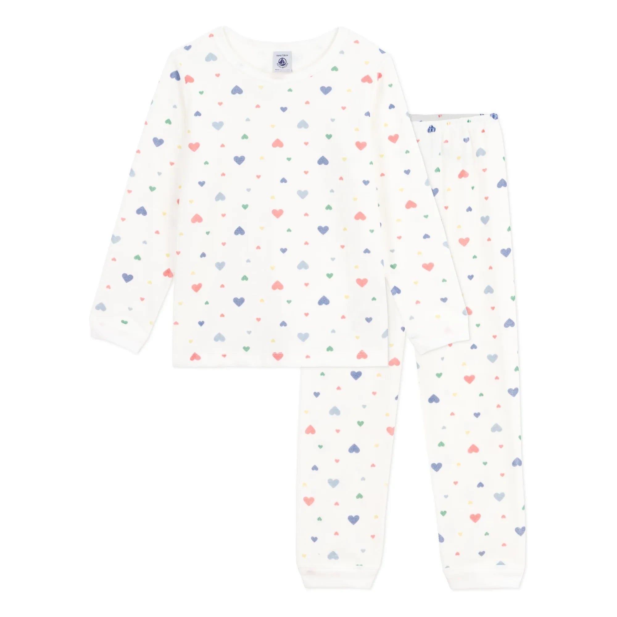 Petit Bateau - Kalpler Pijama Takımı Organik Pamuk | Beyaz