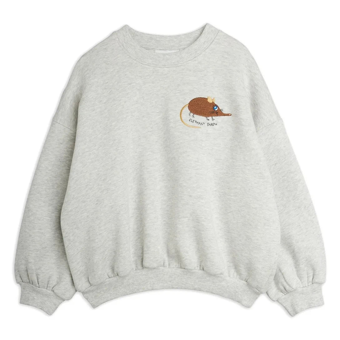 Mini Rodini - Bio-Baumwoll-Sweatshirt mit Maus | Heather Grey