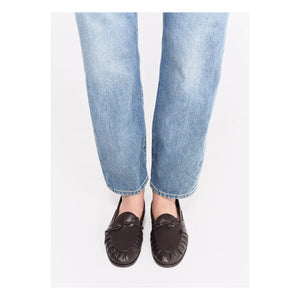 Socque Paris - Como Leder Pantoffel | Schokolade