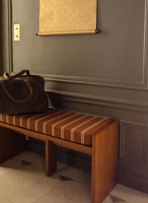 The Socialite Family - Çizgili Kumaş Kaplı Chiesa Bench | Kamel