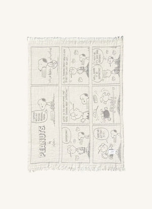 Maison Deux - Maison Deux x Peanuts | Beyaz Beyzbol Baskılı Pamuklu Throw