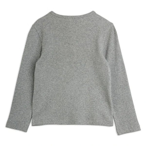 Mini Rodini - Bio-Baumwoll-T-Shirt mit Hasenapplikation | Grau Melange