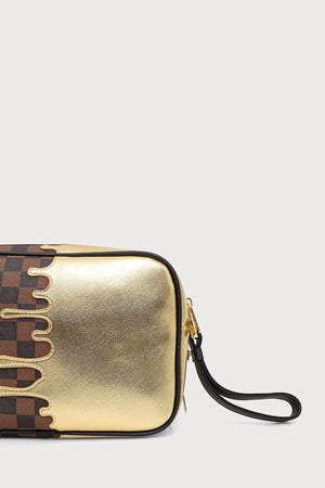 Sprayground - Bolsa de cosméticos marrón con tiburones en París 910B9343NSZ