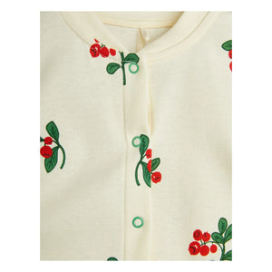 Mini Rodini - Bio-Baumwoll-Strampler mit Blumenmuster | Ecru