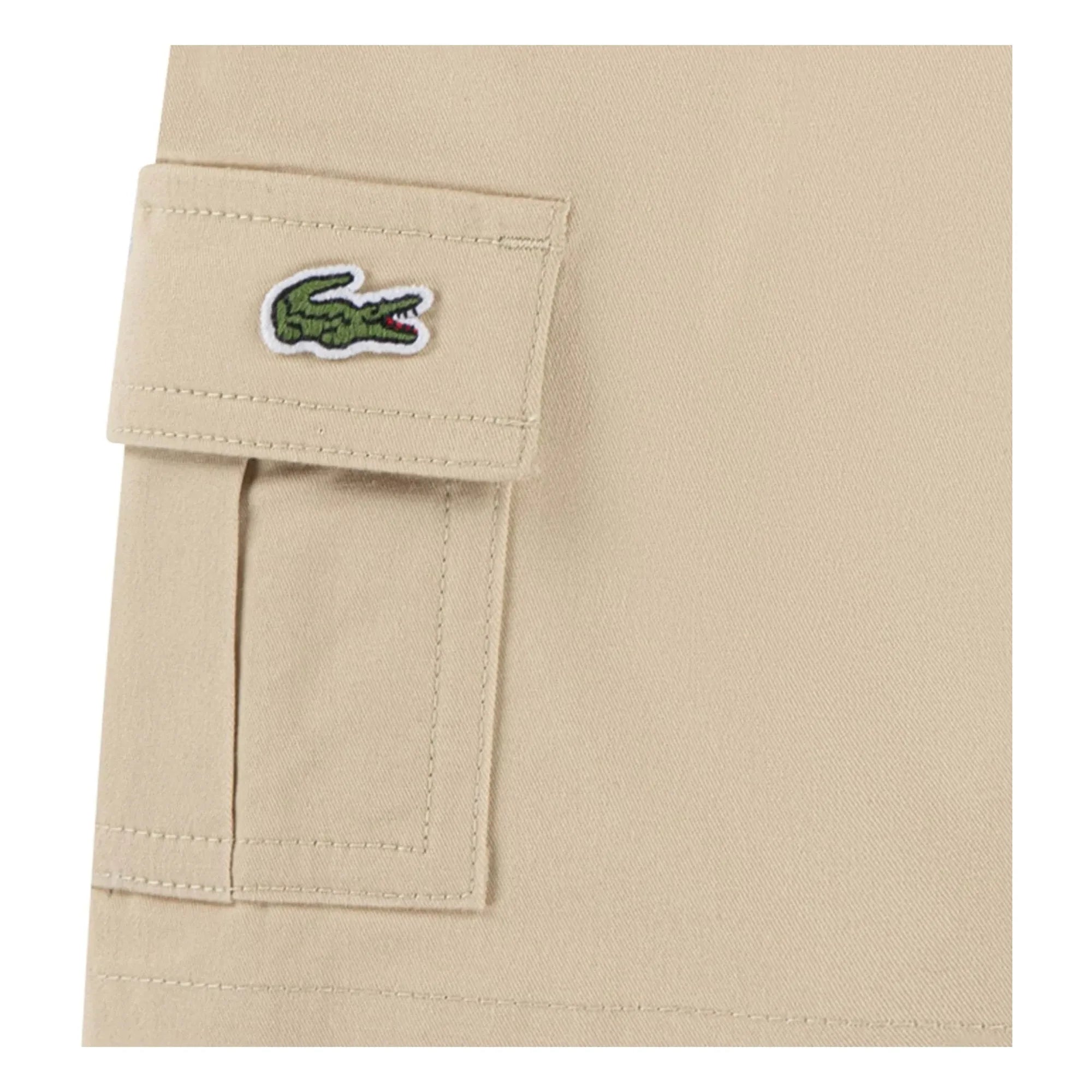 Lacoste - Organik Pamuk Kargo Bermuda Şort | Bej