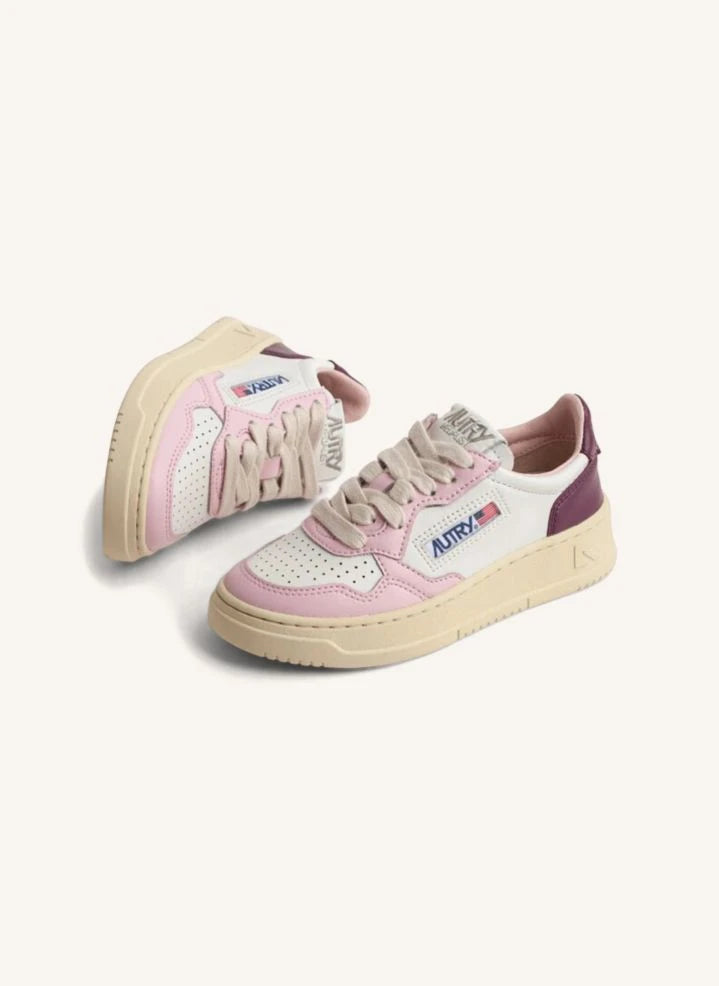 Autry - İki Renkli Çocuk Medalist Alçak Deri Sneakers | Pembe