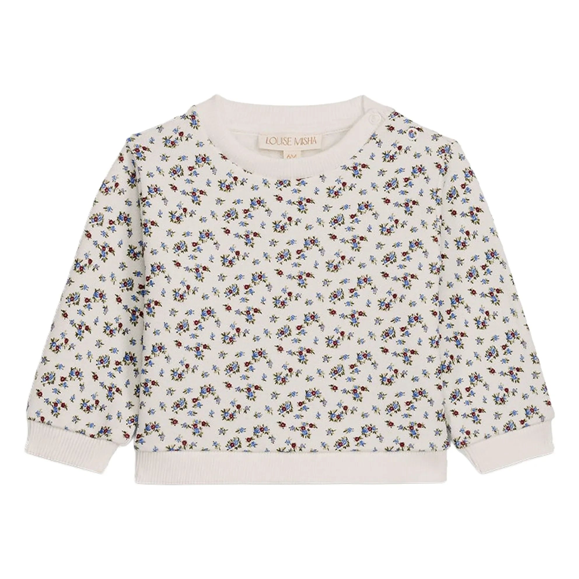 Louise Misha - Rosalia organik pamuklu çiçek desenli sweatshirt | Krem