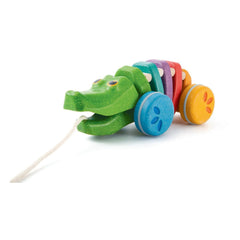 Plan Toys - Gökkuşağı Timsah Çekmeli Oyuncak