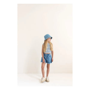 Jenest - Striped Organic Cotton Sleeveless T-Shirt for Kids | Blue