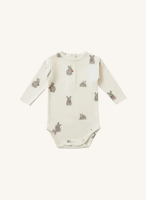 Studio Bohème - Lala Rabbits Organik Pamuklu Body | Ekru