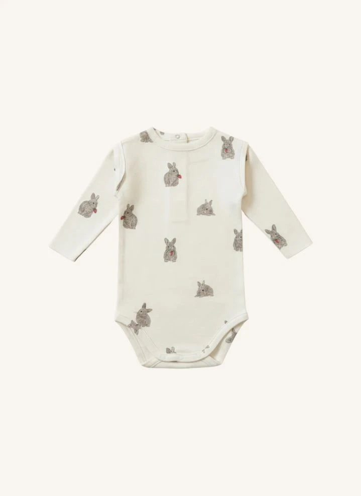 Studio Bohème - Lala Rabbits Organik Pamuklu Body | Ekru