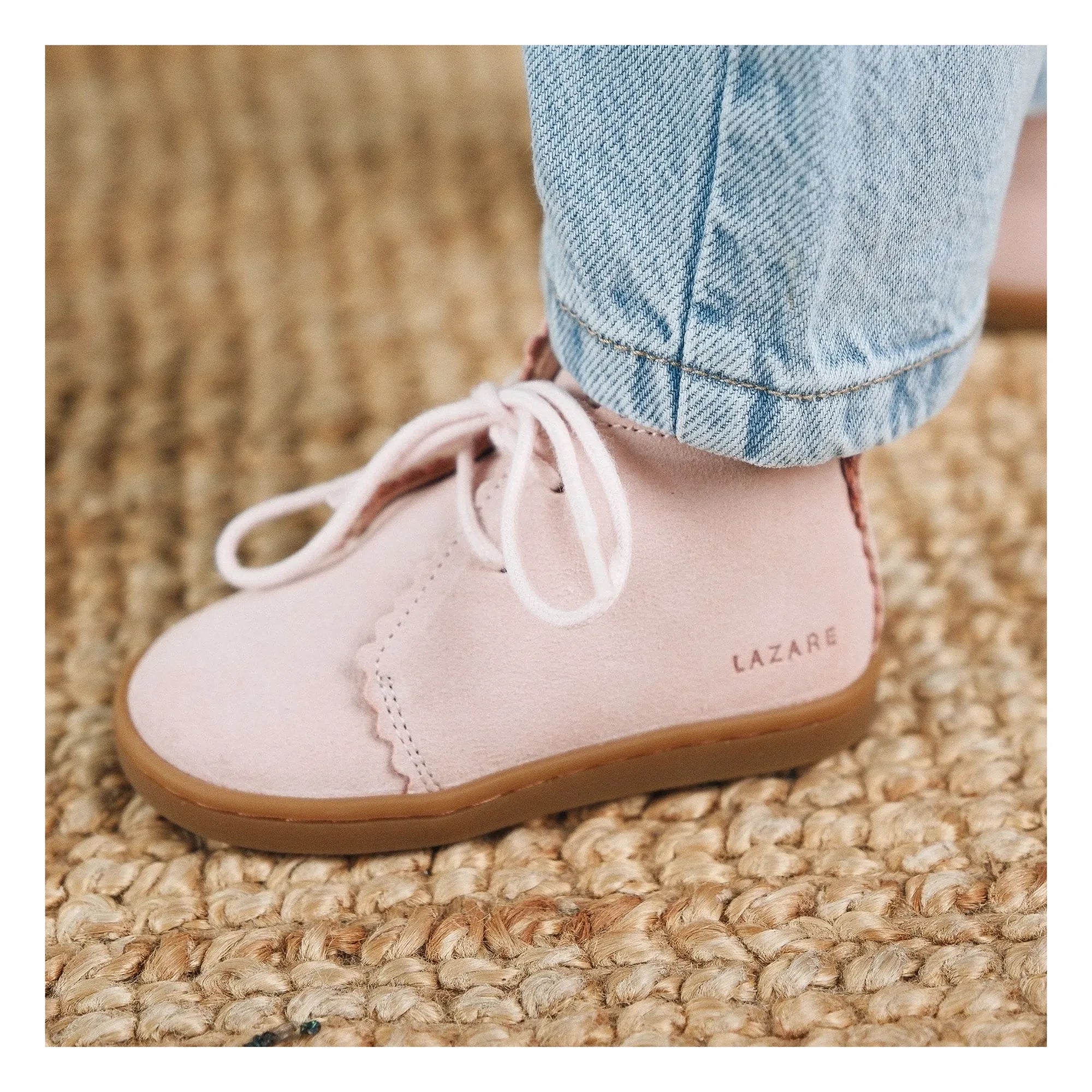 Lazare - Feston Raoul Suede Lace-Up Sneakers | Powder Pink