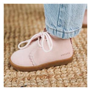 Lazare - Feston Raoul Suede Lace-Up Sneakers | Powder Pink