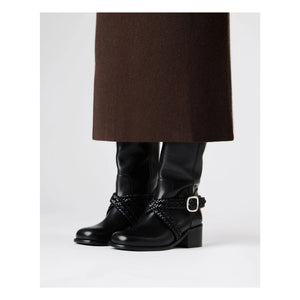 Hereu - Botín de piel con cordones | Negro