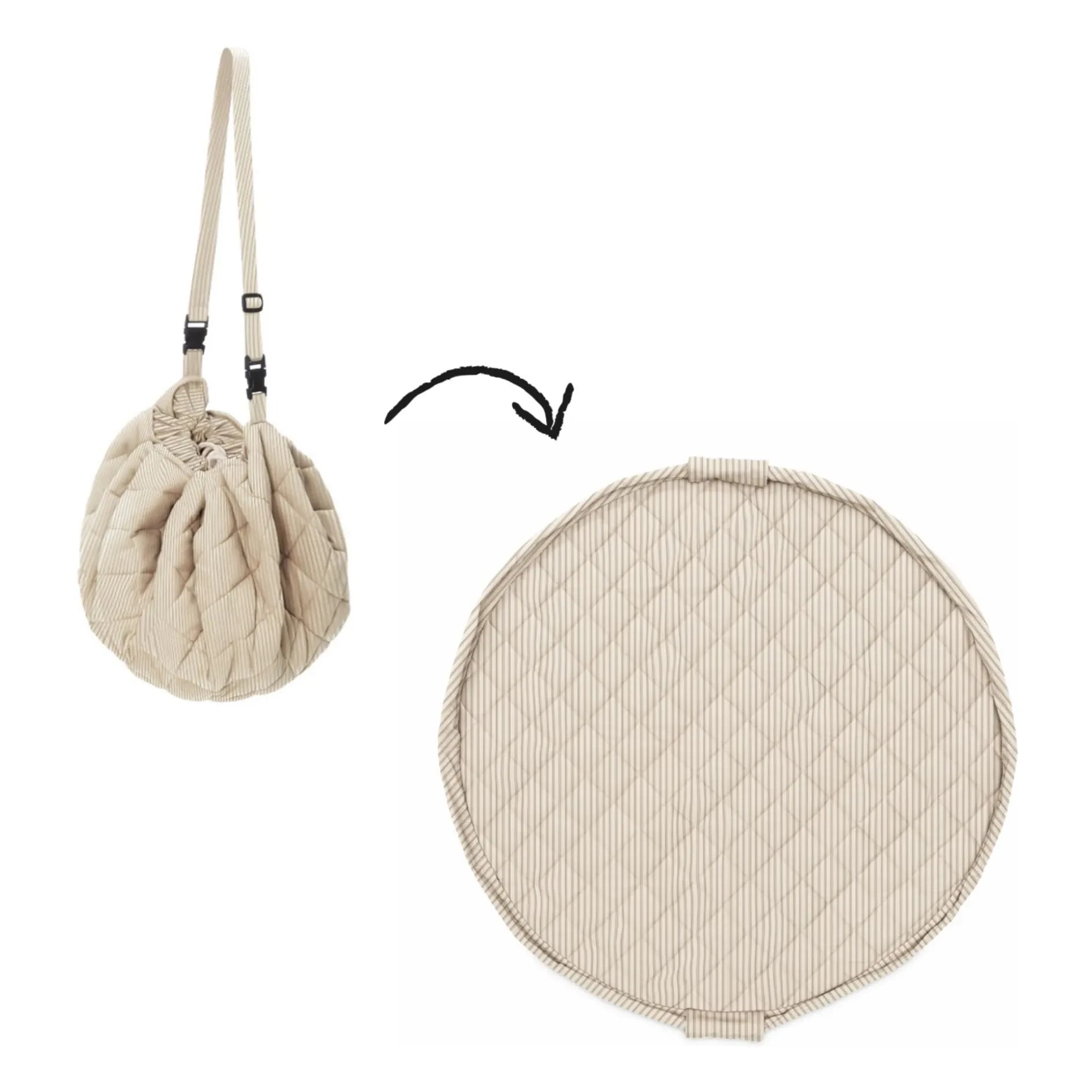 Play and Go - Noomad small kids' backpack / mat - Stripes | Blue