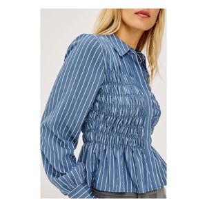 Rails - Bradshaw Çizgili Bluz | Denim Mavisi