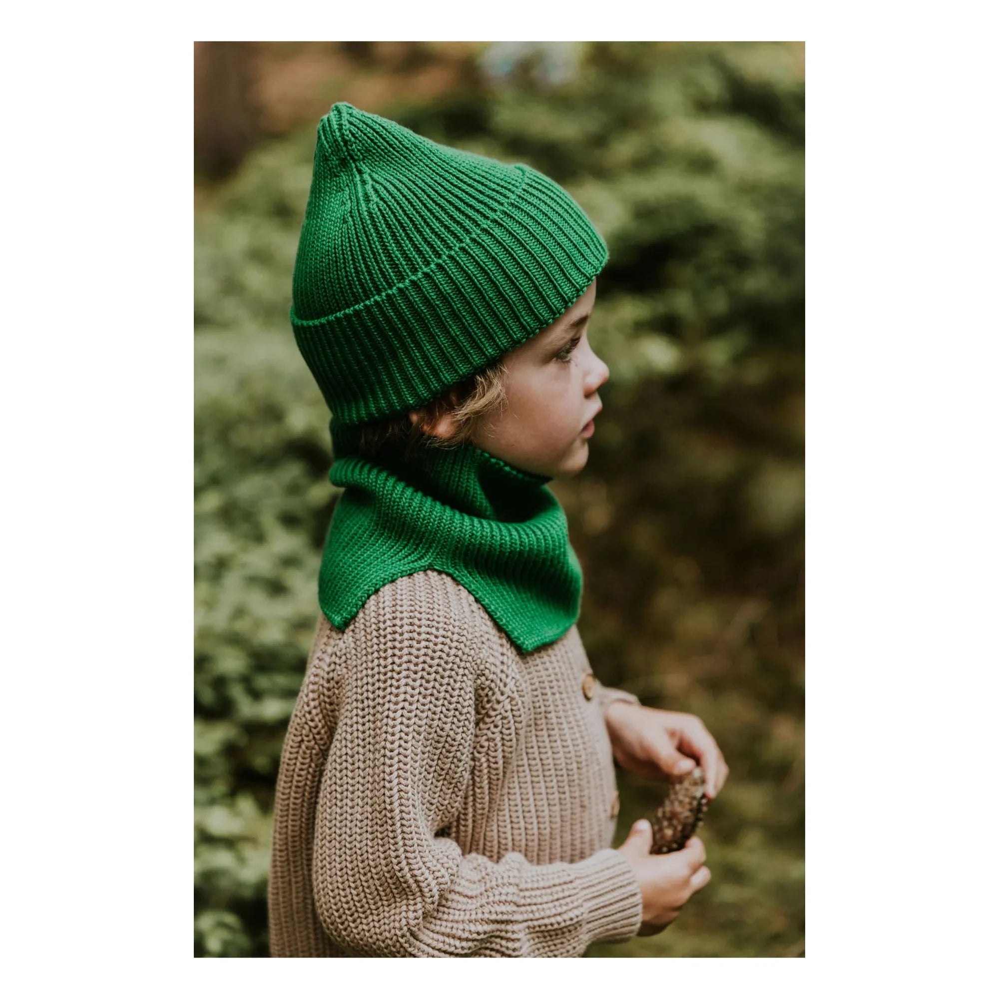Yuki - Gorro de algodón orgánico | Verde cromo
