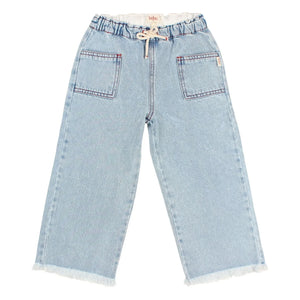 Búho - Painted on the Left, Worn Jeans | Light Blue