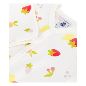 Petit Bateau - Sleep Suit Compatible with Fruits Organic Cotton | White