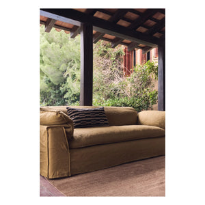 HKliving - Nomad 3-Seater Linen Sofa | Ocher