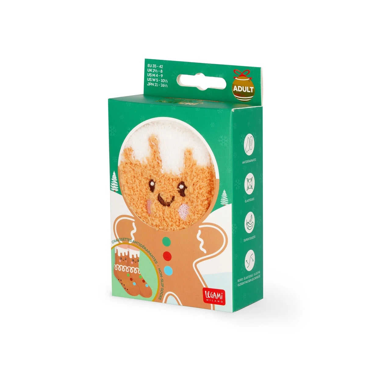 Legami - Gingerbread Kaymaz Çoraplar Adults - Tam Bir Uyum!