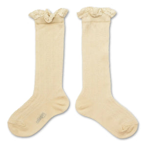 Collégien - Ruffled Lace Socks Marie-Anaïs | Natural