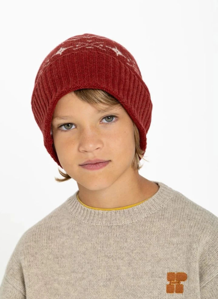 Hundred Pieces - Πλεκτό σκουφί από μαλλί μερινό ζακάρ Timber | Καφέ